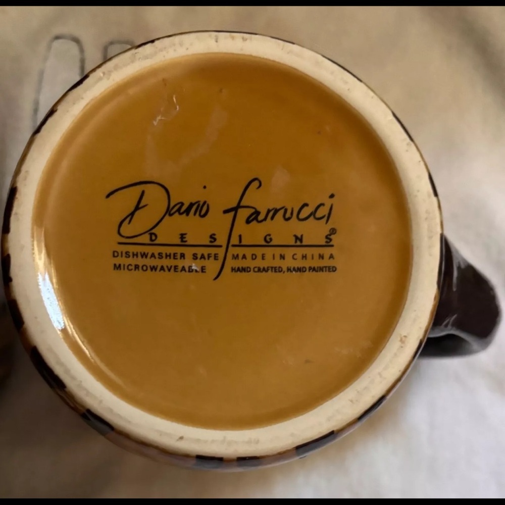 2 Dario Farrucci Ceramic Zebra Print 12oz COFFEE MUGS CUPS - Picture 4 of 4